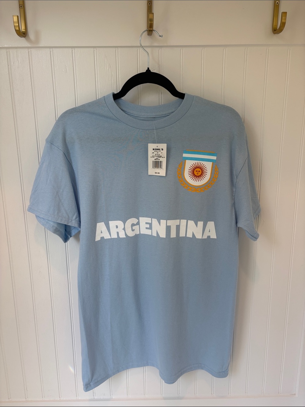 Kohl's Light Blue Argentina Graphic Crew Tee